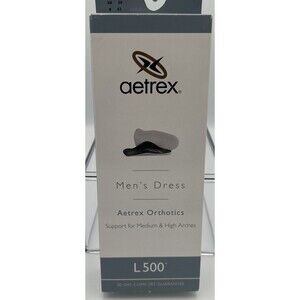 Aetrex Foot Orthotic Insoles L500 Men's Size 9 Leather Arch Support New